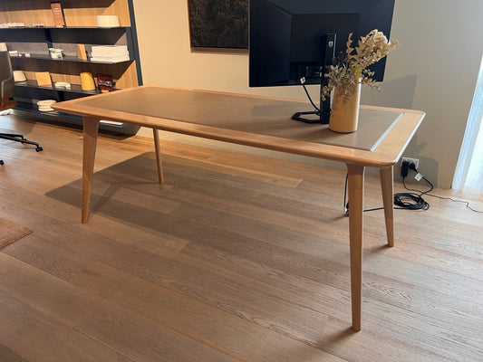 Aire Desk with Leather Inlay