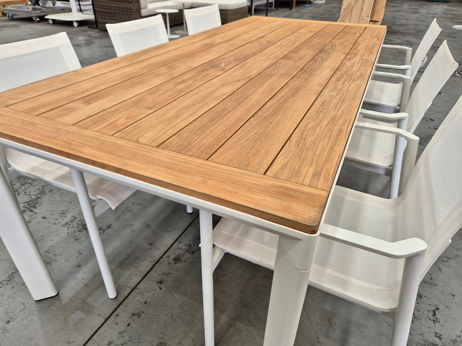 Addis Teak Table with Nelson Armchairs Outdoor Furniture Kett