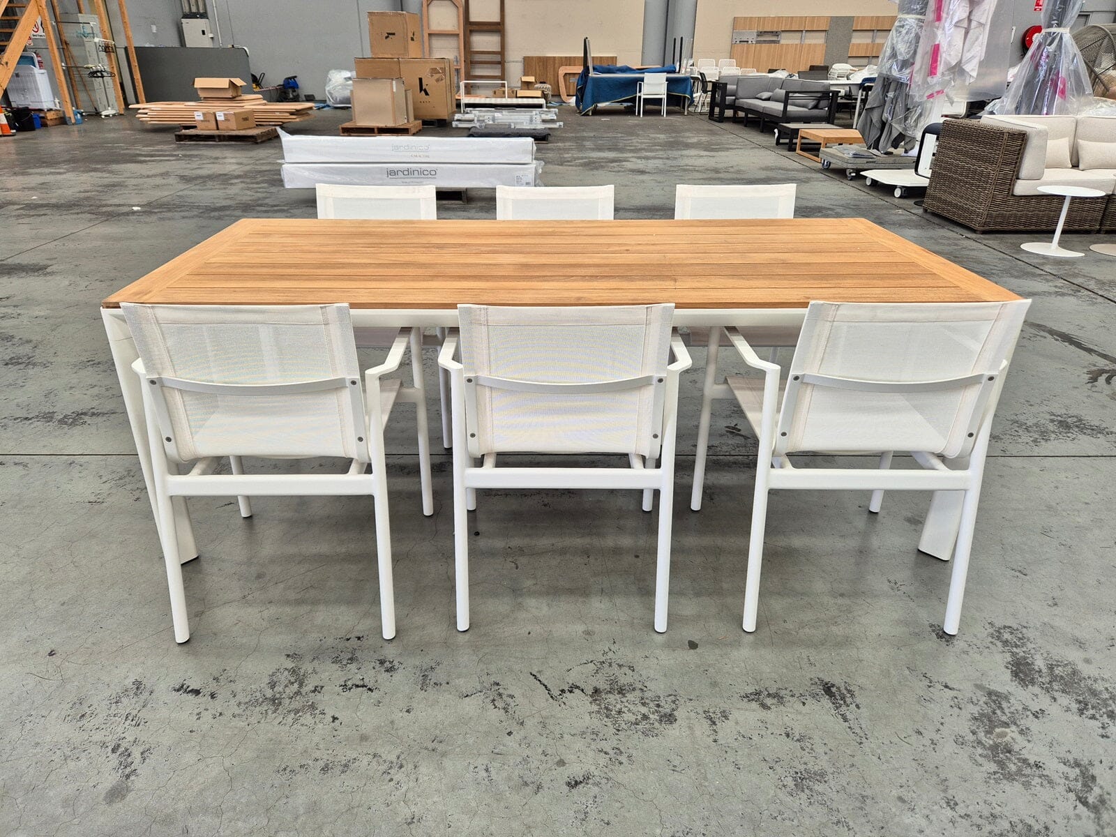 Addis Teak Table with Nelson Armchairs Outdoor Furniture Kett