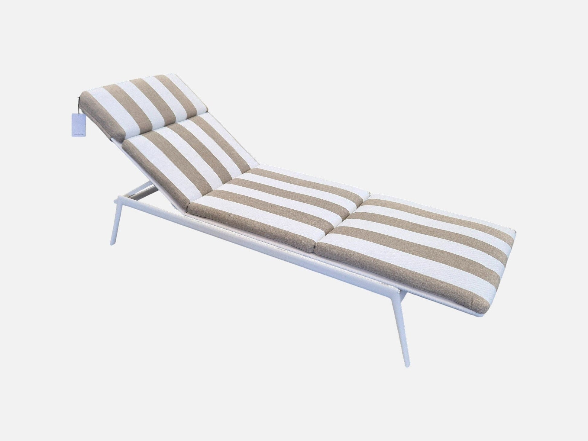 Branch Lounger in White with Stripe Cushion Outdoor Furniture Tribu