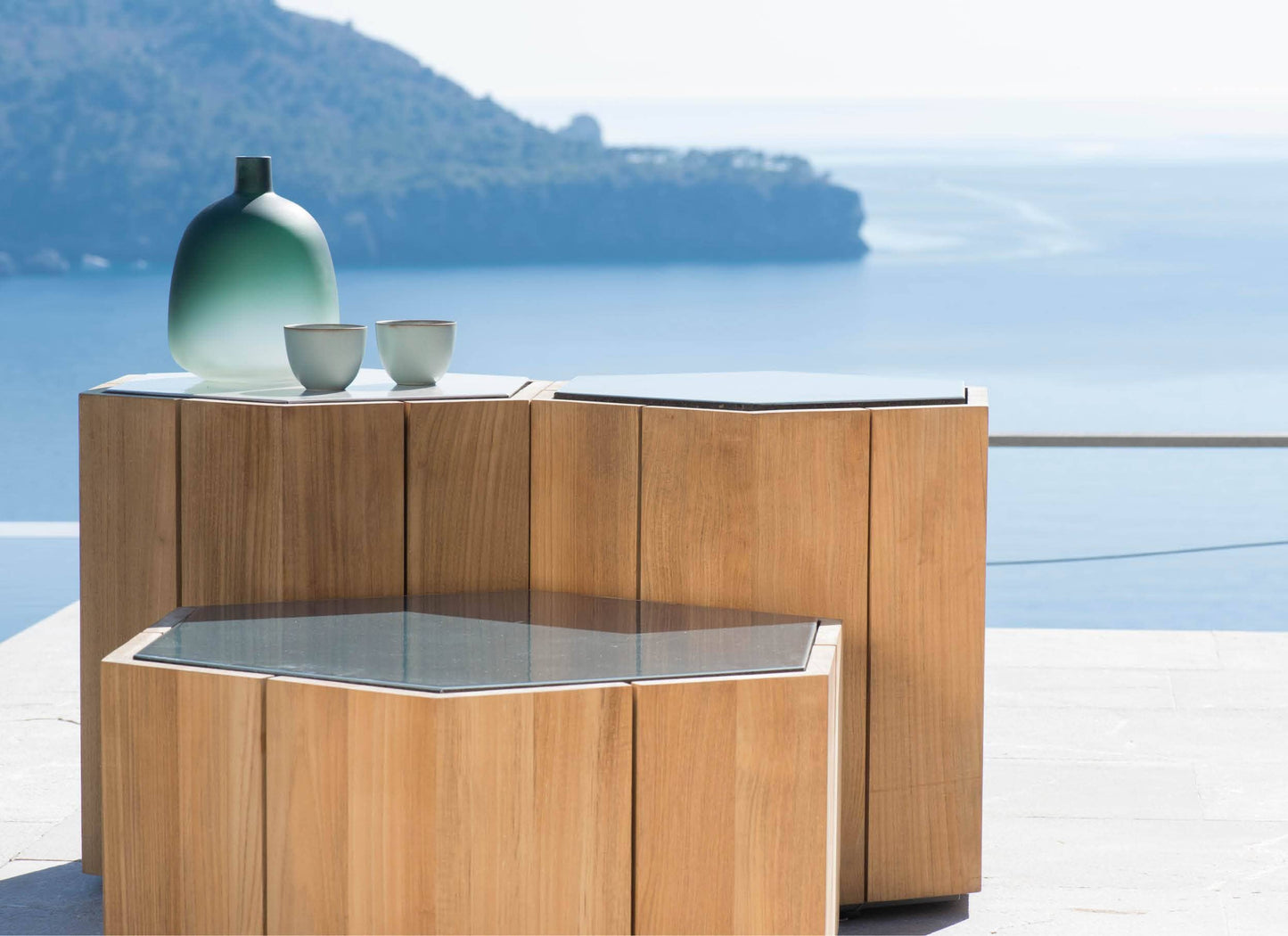 Hexagon Low Tables in Ocean 20% Off Outdoor Furniture Tribu 