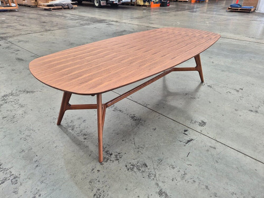 Johanna Elliptical Timber Table in Walnut