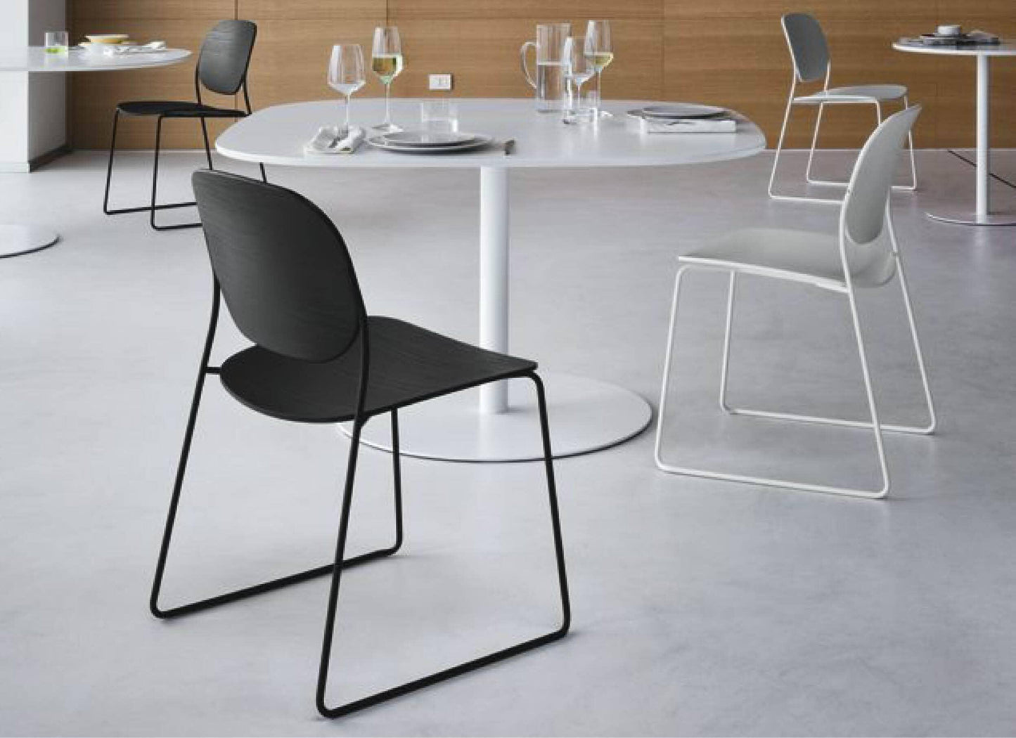 Olo Dining Chairs in White/White (4) - Indoor Furniture