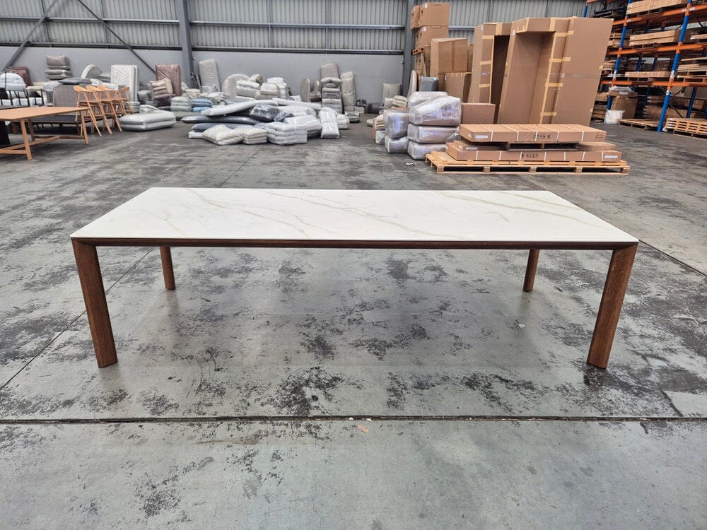 Otway Ceramic Dining Table 280cm Light Walnut Indoor Furniture Kett