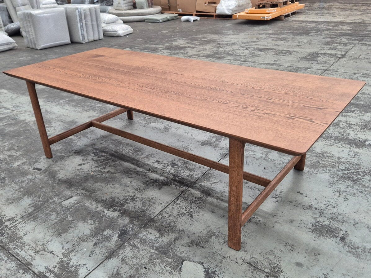 Otway Trestle Table 255cm in Light Walnut Indoor Furniture Kett