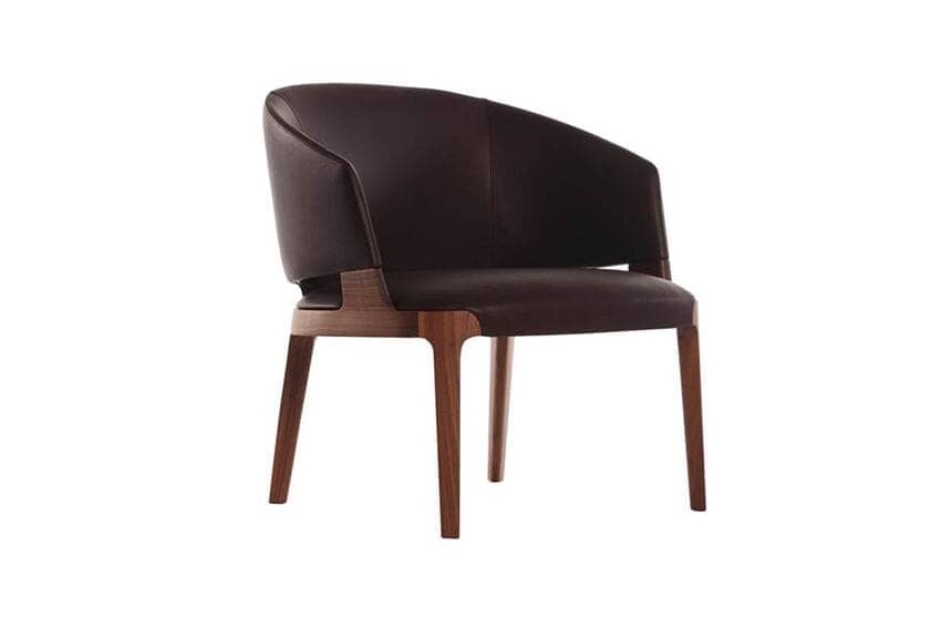 Velis Lounge Tub Chair in Walnut Indoor Furniture Potocco 