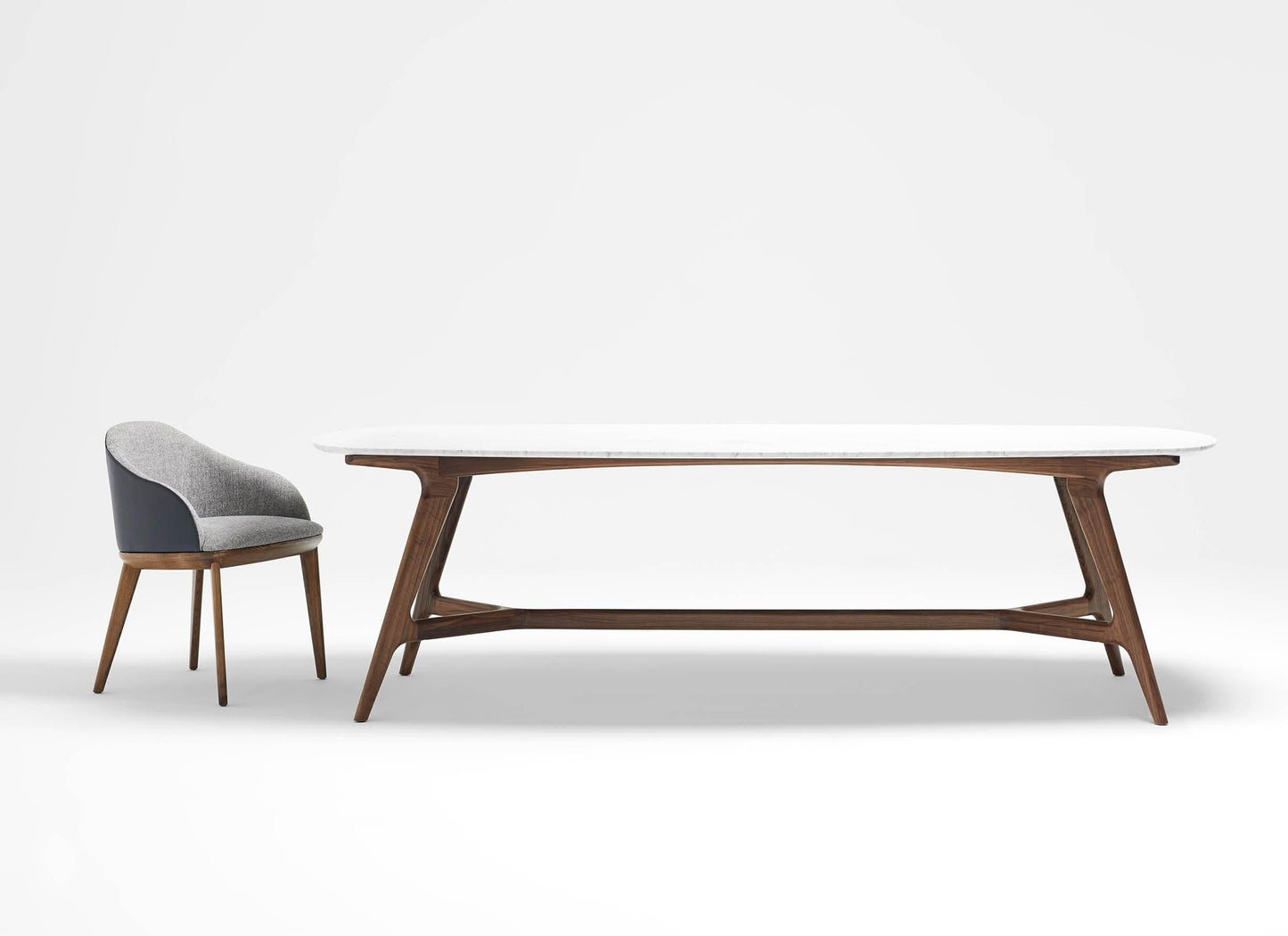 Johanna Elliptical Marble Table - Indoor Furniture
