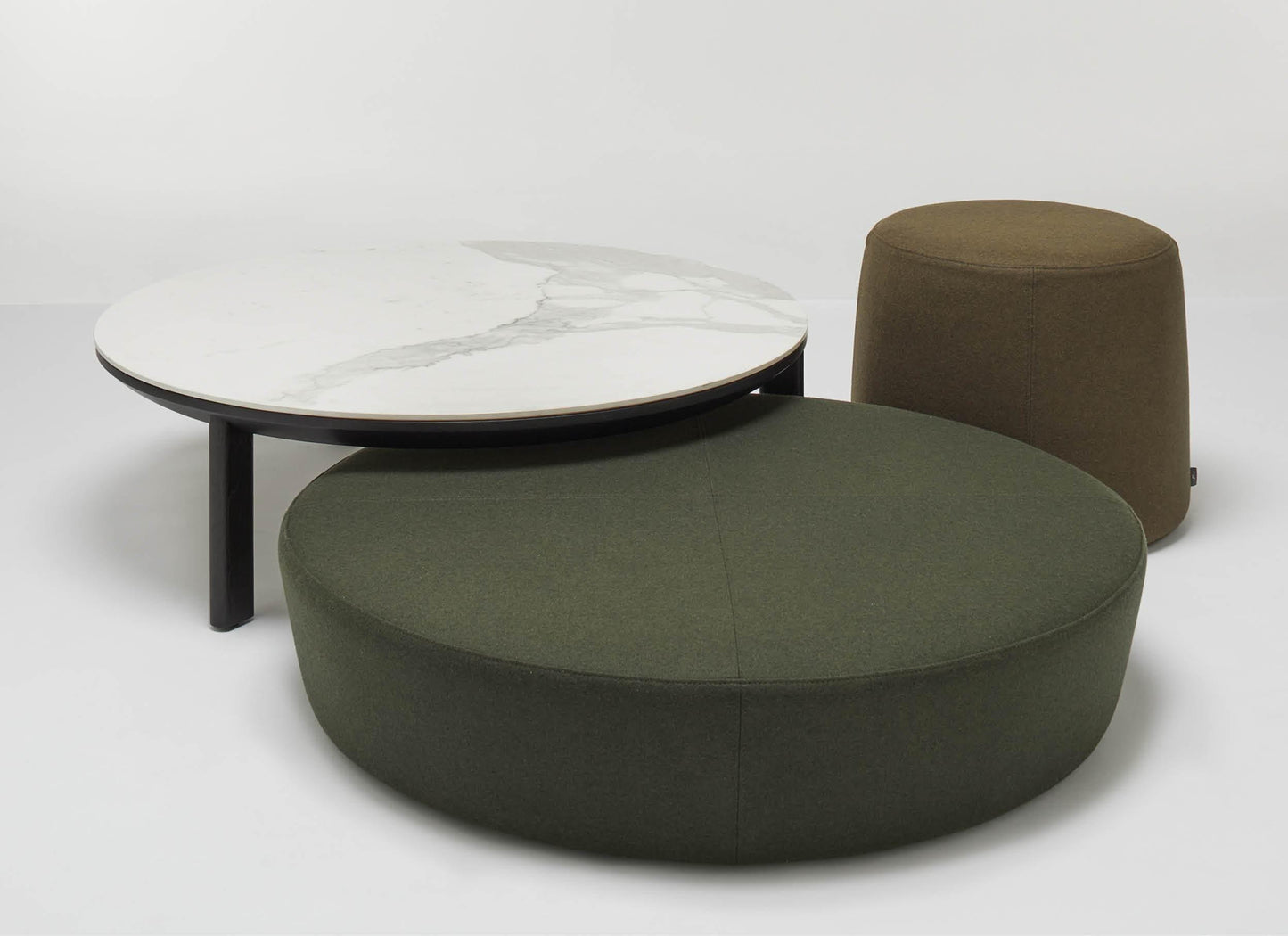 Johanna Large Ottoman Reverse Under Coffee Table in Olive Leather - Indoor Furniture