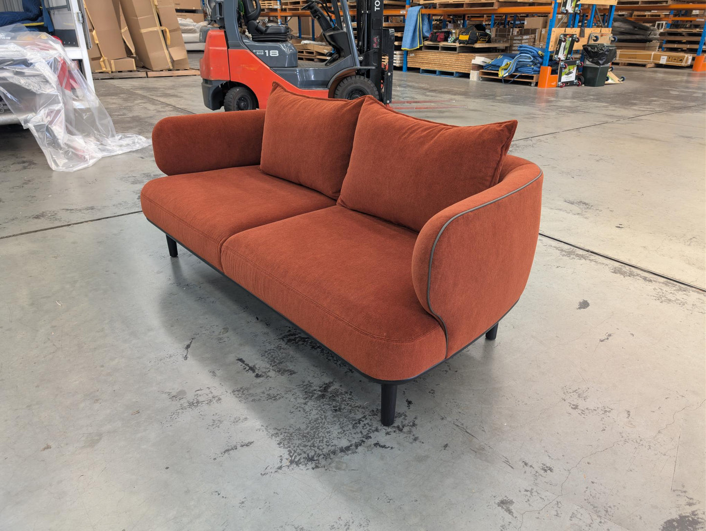 Johanna Sofa in Ochre Velvet