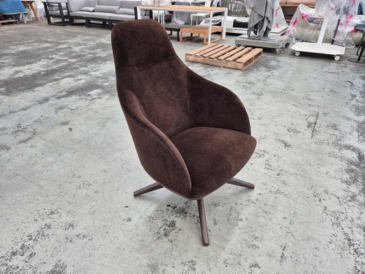 Glenaire High Back Swivel Chair in Velvet