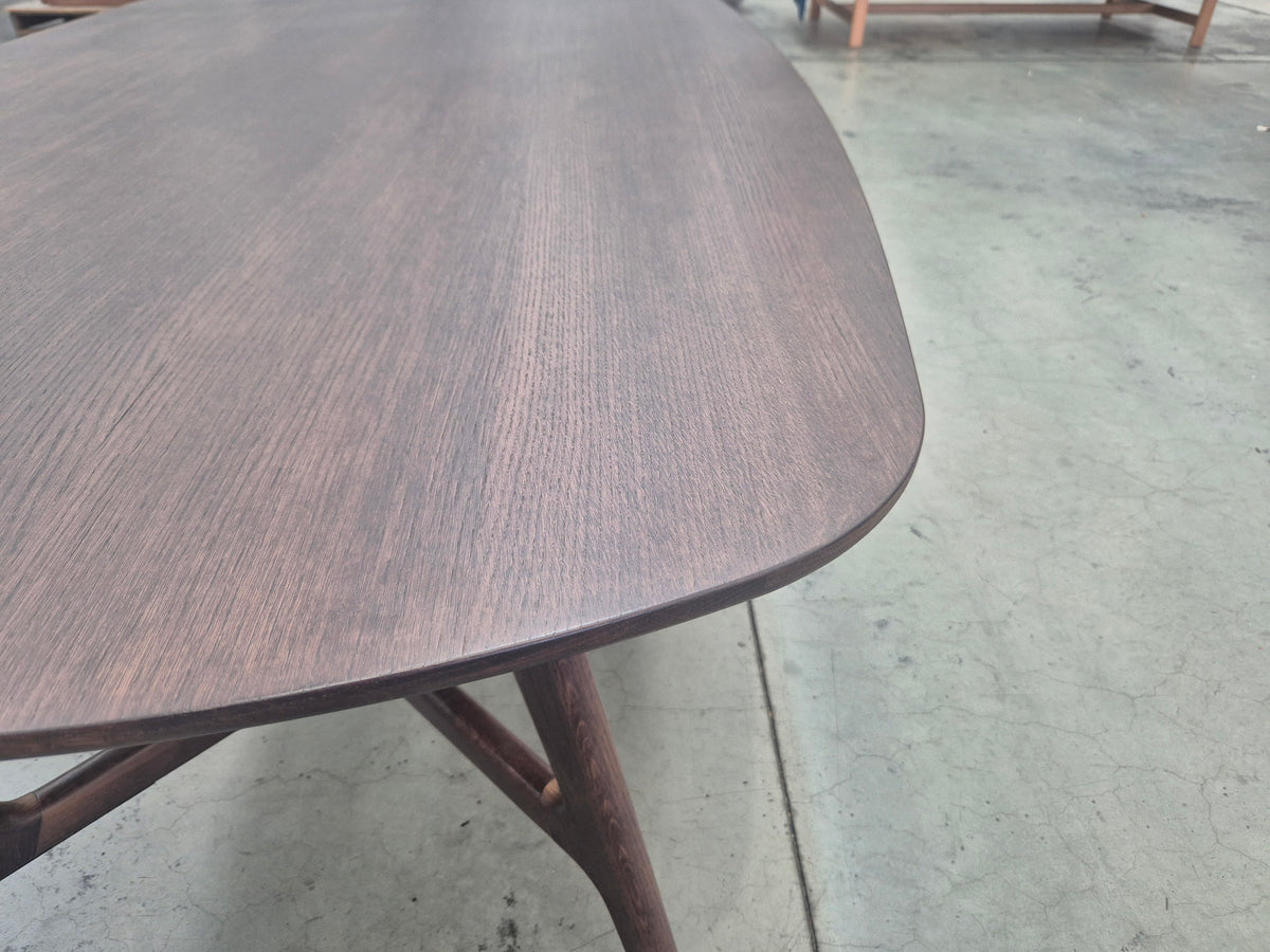Johanna Elliptical Timber Table in Smoked Oak