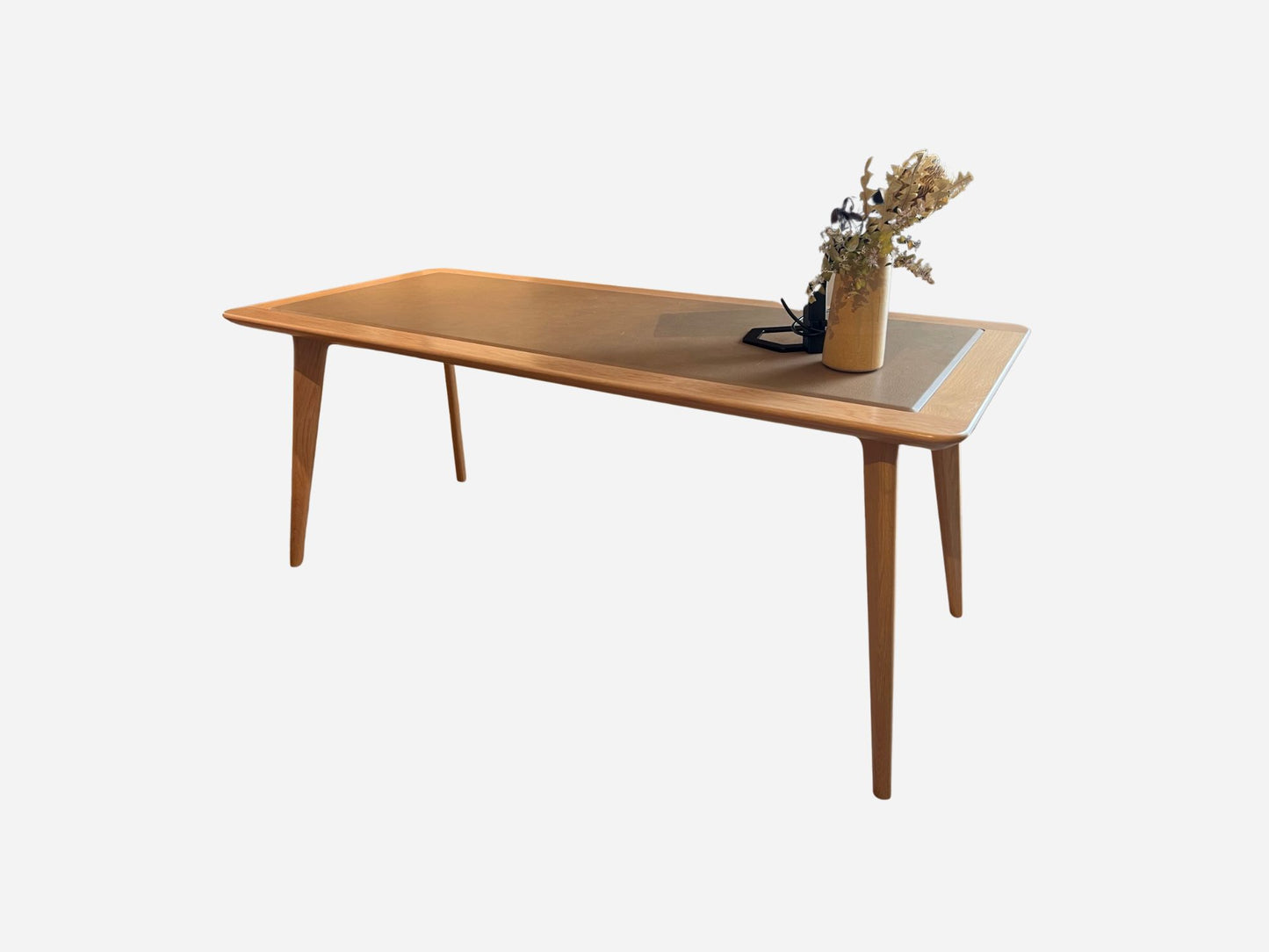 Aire Desk with Leather Inlay