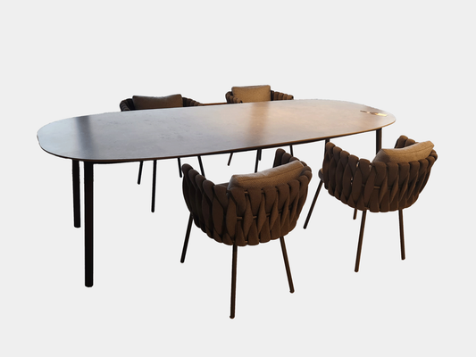 Tosca Dining Set | 240cm Piombo Table & 4 Dining Chairs