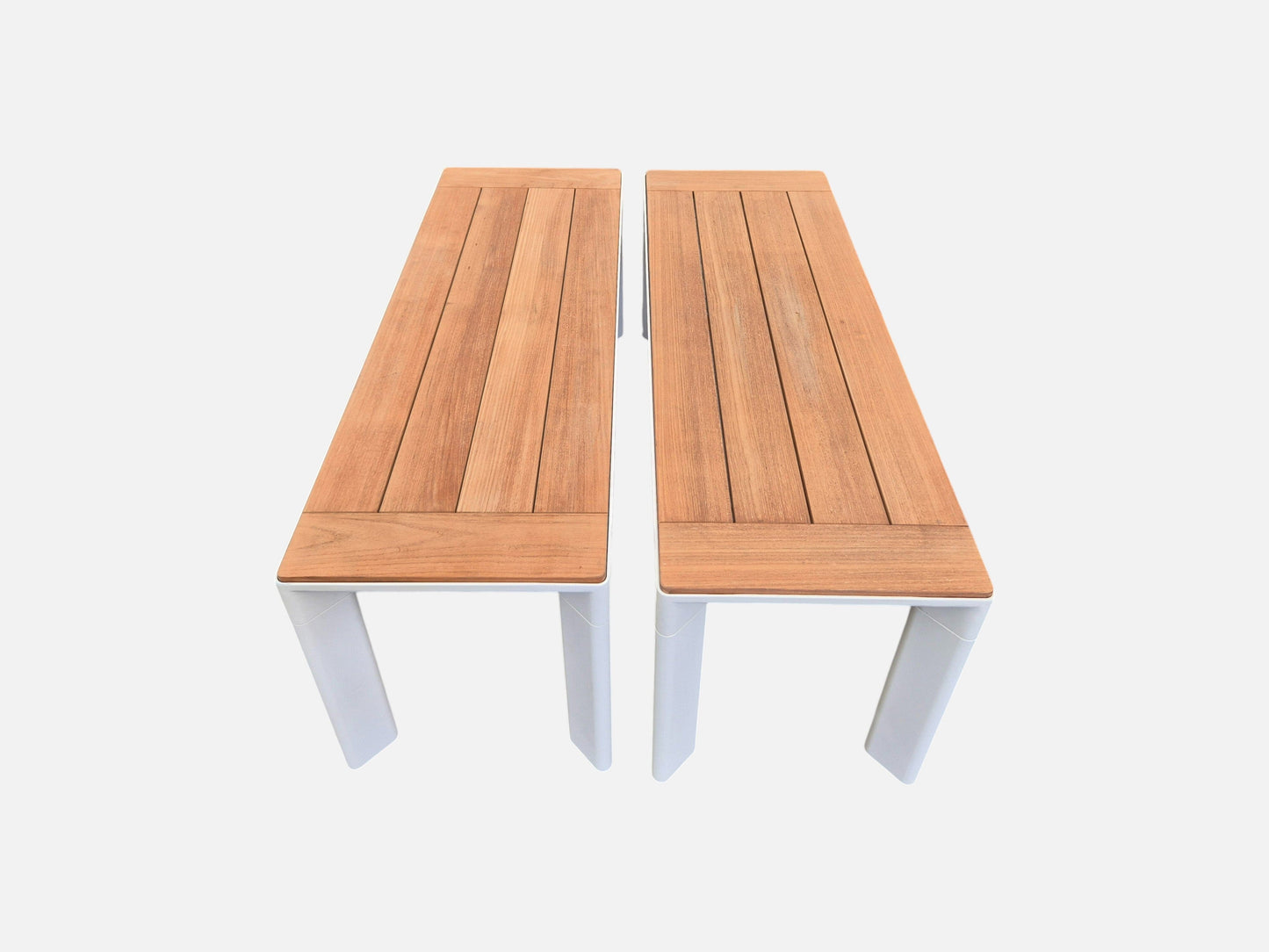 Addis Aluminium Benches in White (2) Outdoor Furniture Kett 