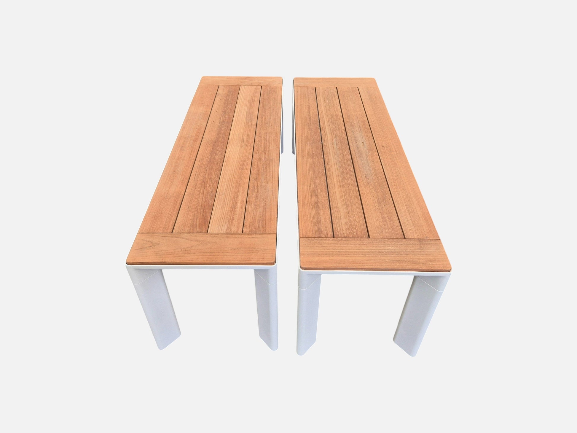 Addis Aluminium Benches in White (2) Outdoor Furniture Kett 