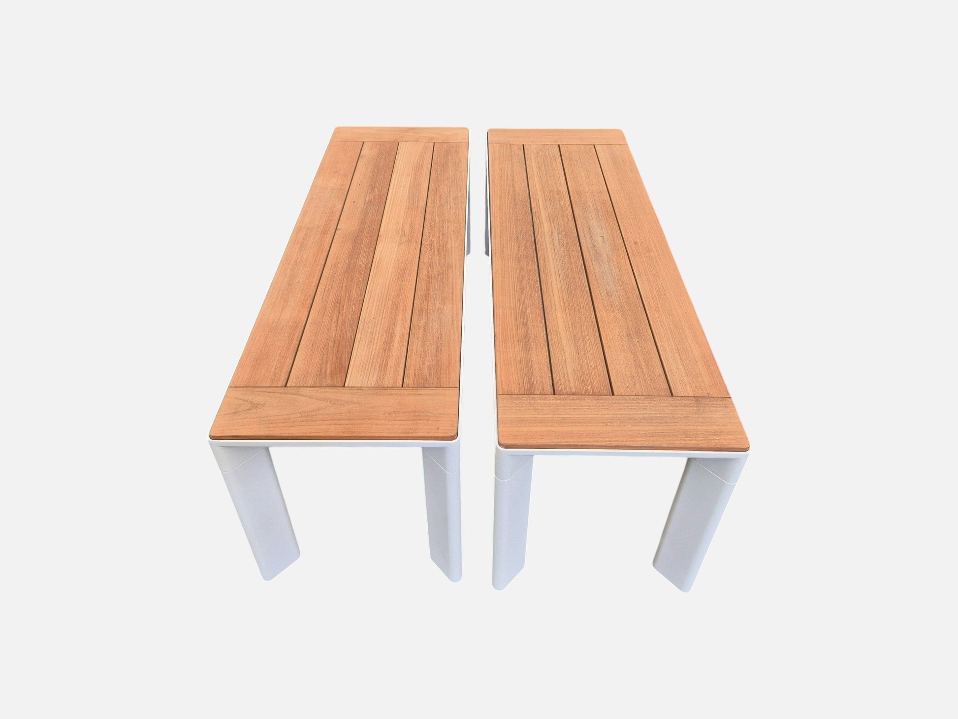 Addis Aluminium Benches in White (2) Outdoor Furniture Kett 