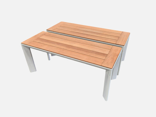 Addis Aluminium Benches in White (2) Outdoor Furniture Kett 