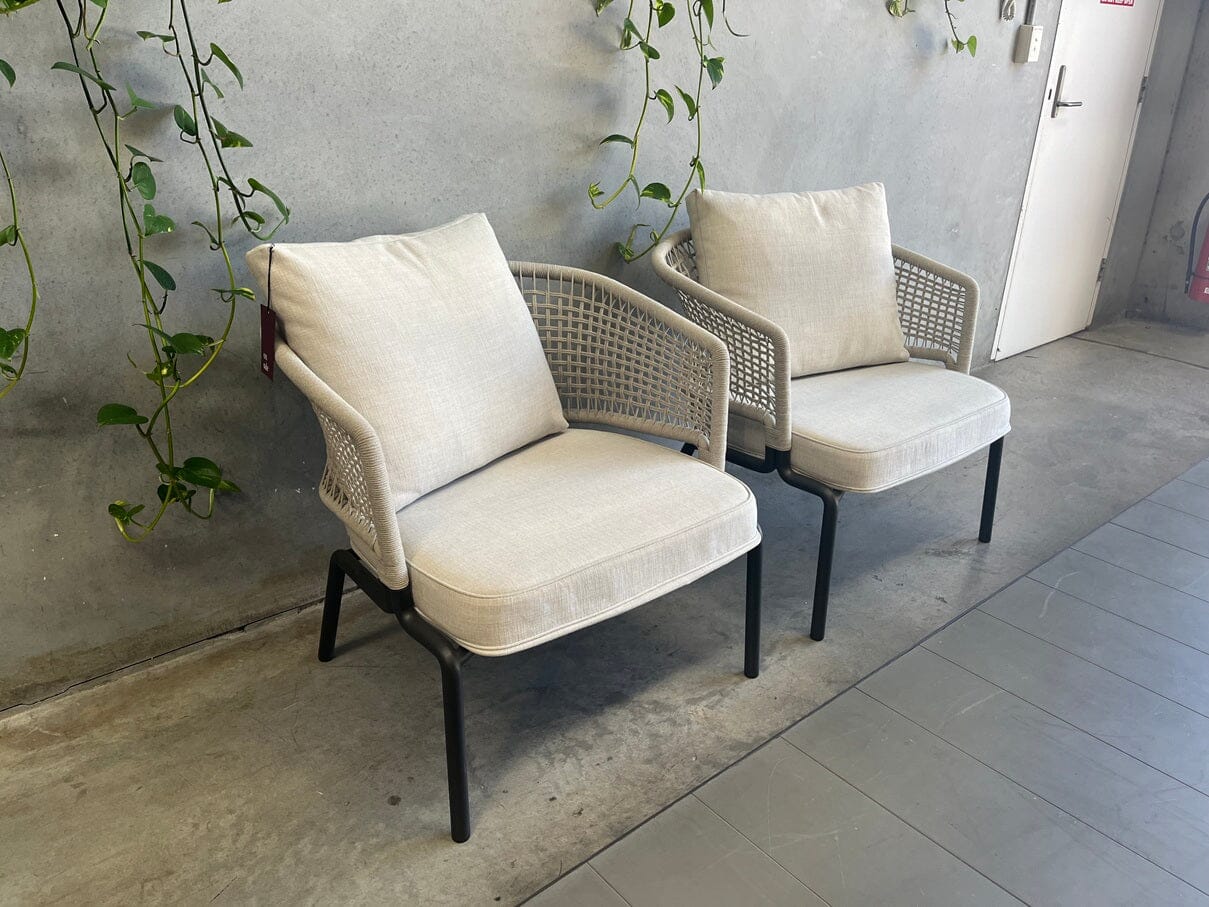 Contour Lounge Chairs in Wenge Linen (2) Outdoor Furniture Tribu 