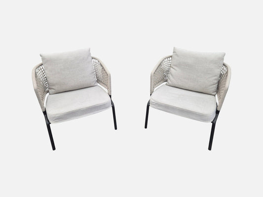 Contour Lounge Chairs in Wenge/Linen (2) Outdoor Furniture Tribu 