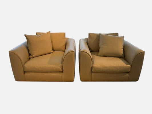 Erskine Lounge Chairs in Senso Puff Leather Indoor Furniture Kett 