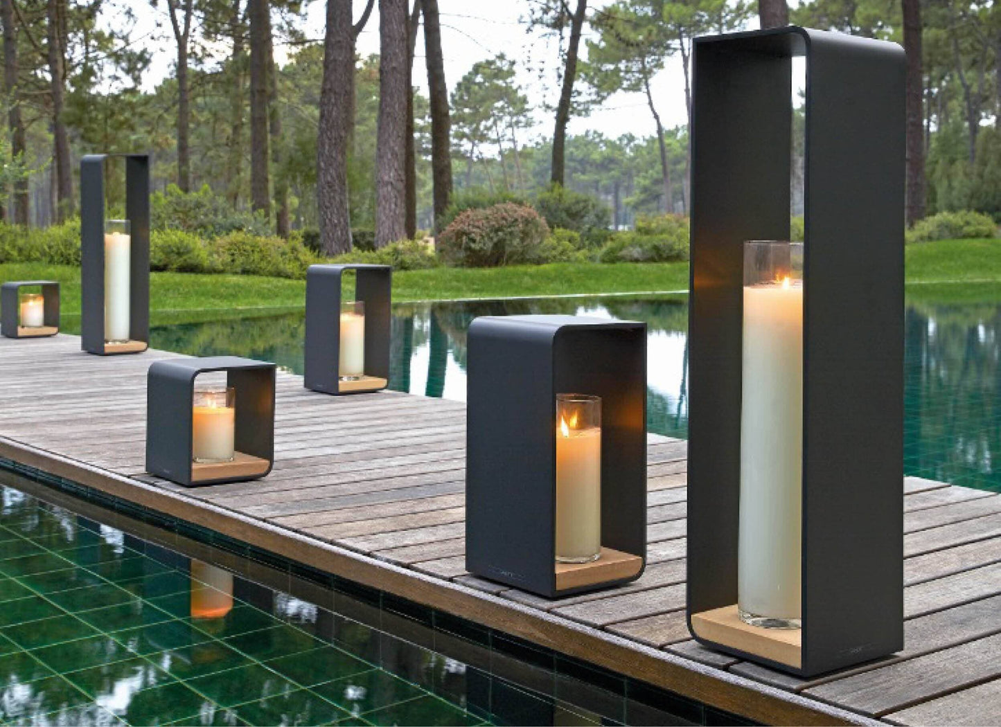 Flame Candle Holders in White Outdoor Furniture Manutti 