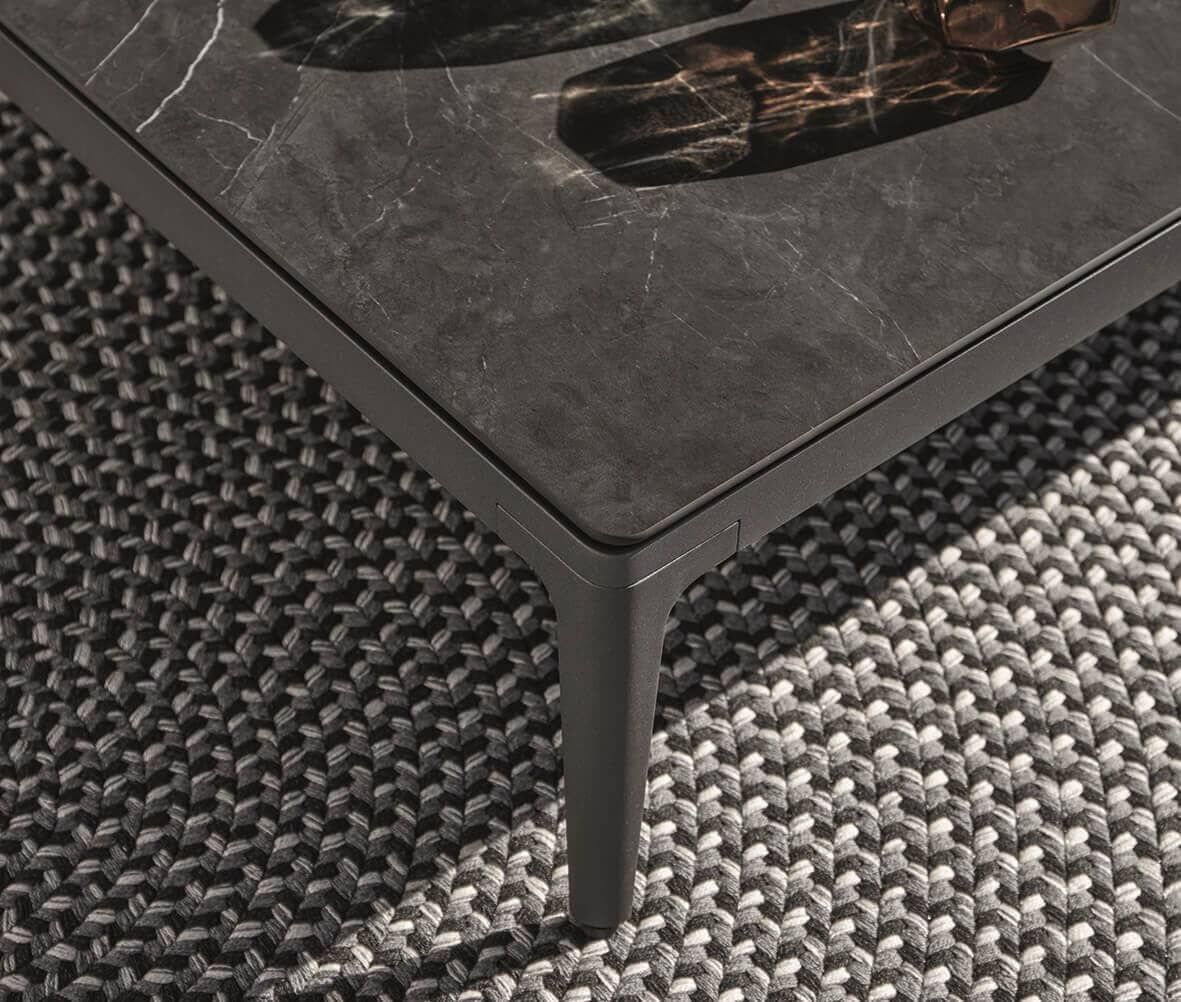 Grid Small Coffee Tables in Meteor (2) Outdoor Furniture Gloster 
