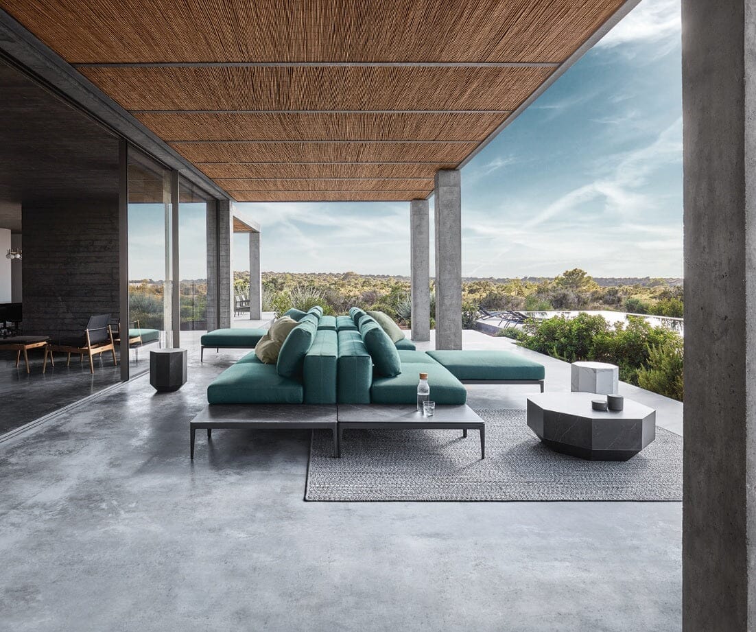 Grid Small Coffee Tables in Meteor (2) Outdoor Furniture Gloster 