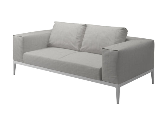 Grid Sofa in White/Seagull Outdoor Furniture Gloster 