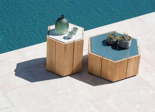 Hexagon Low Tables in Ocean 20% Off