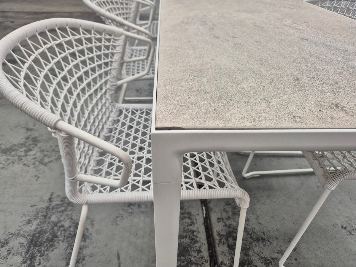Illum Slim Table with Vela Armchairs Outdoor Furniture Tribu 