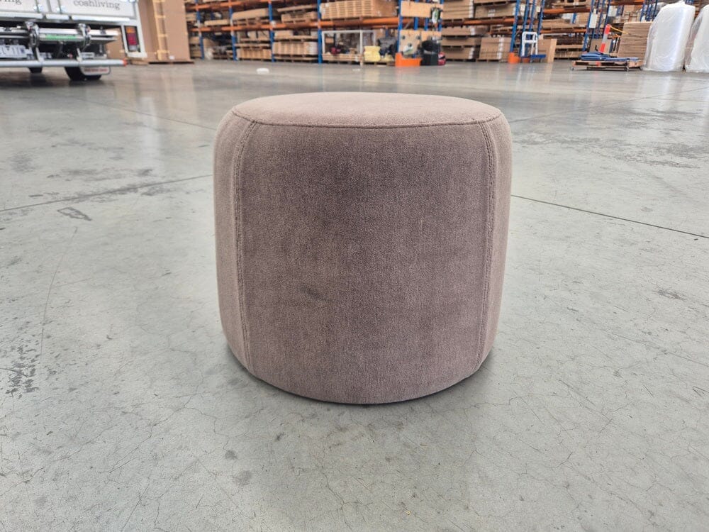 Johanna Small Ottoman in Alpaca Velvet Truffle Indoor Furniture Kett 