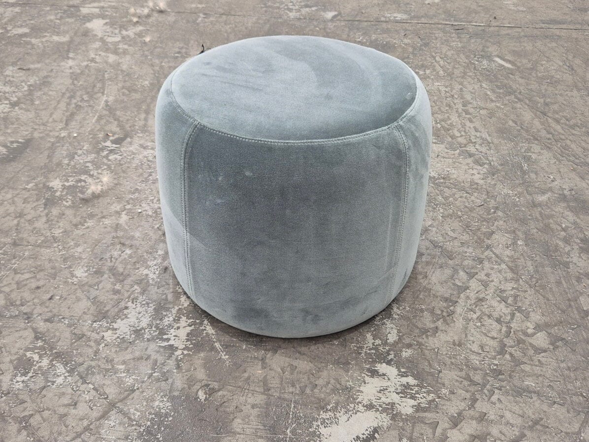 Johanna Small Ottoman in Velvet Graphite Indoor Furniture Kett 