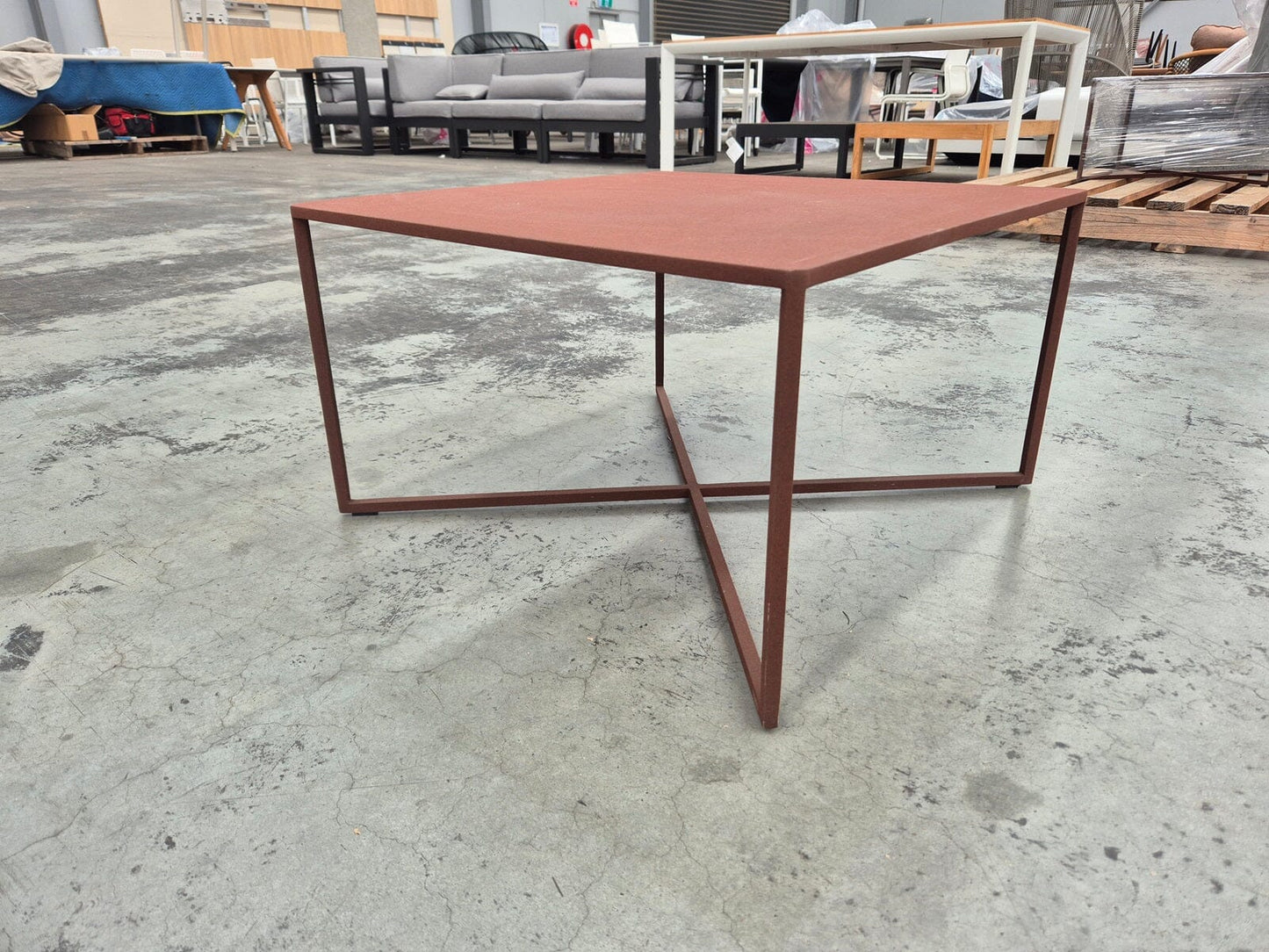 Natal Alu X Coffee Table in Burgundy Outdoor Furniture Tribu 