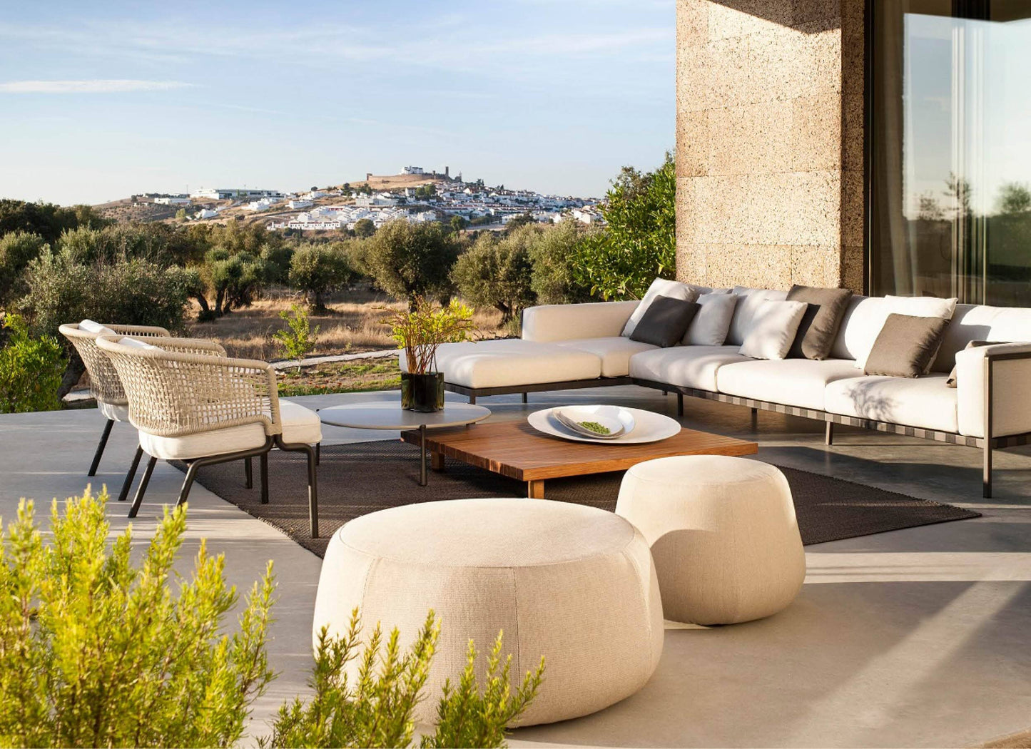 Nomad Medium Pouf in Grey Outdoor Furniture Tribu 