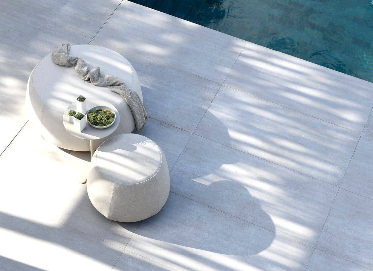 Nomad Medium Pouf in Grey Outdoor Furniture Tribu 