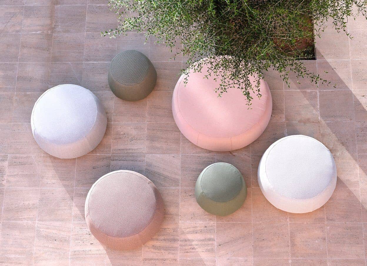 Nomad Medium Pouf in Grey Outdoor Furniture Tribu 