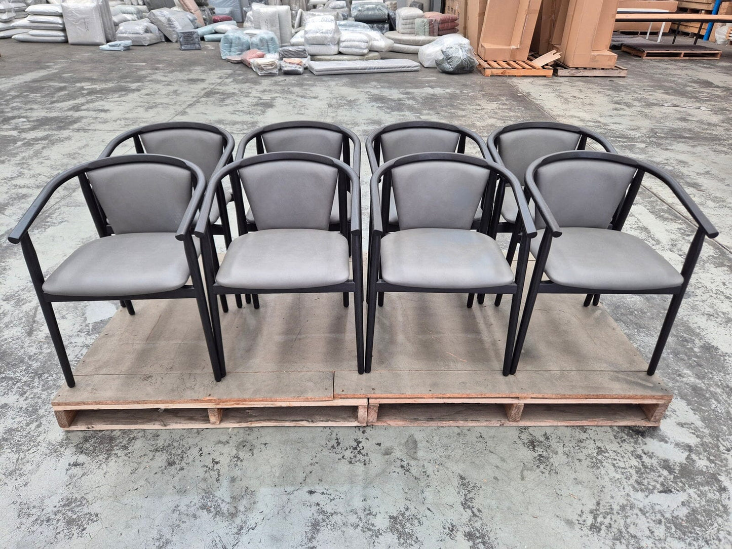 Otway Armchairs with Graphite Leather (8) Indoor Furniture Kett 