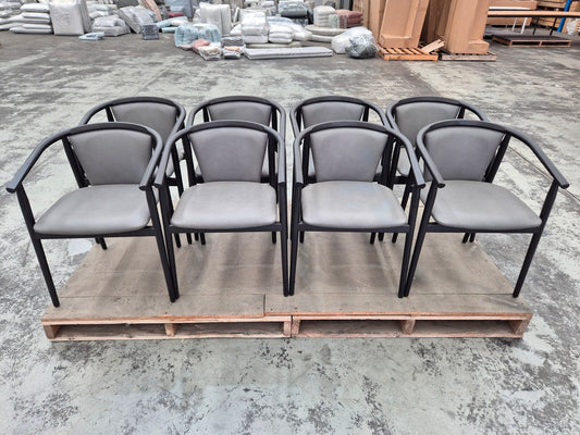 Otway Armchairs with Graphite Leather (8) Indoor Furniture Kett 