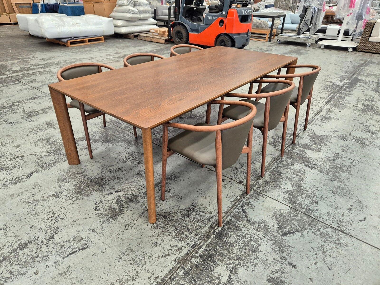 Otway Timber Dining Table 240cm Light Walnut - Indoor Furniture