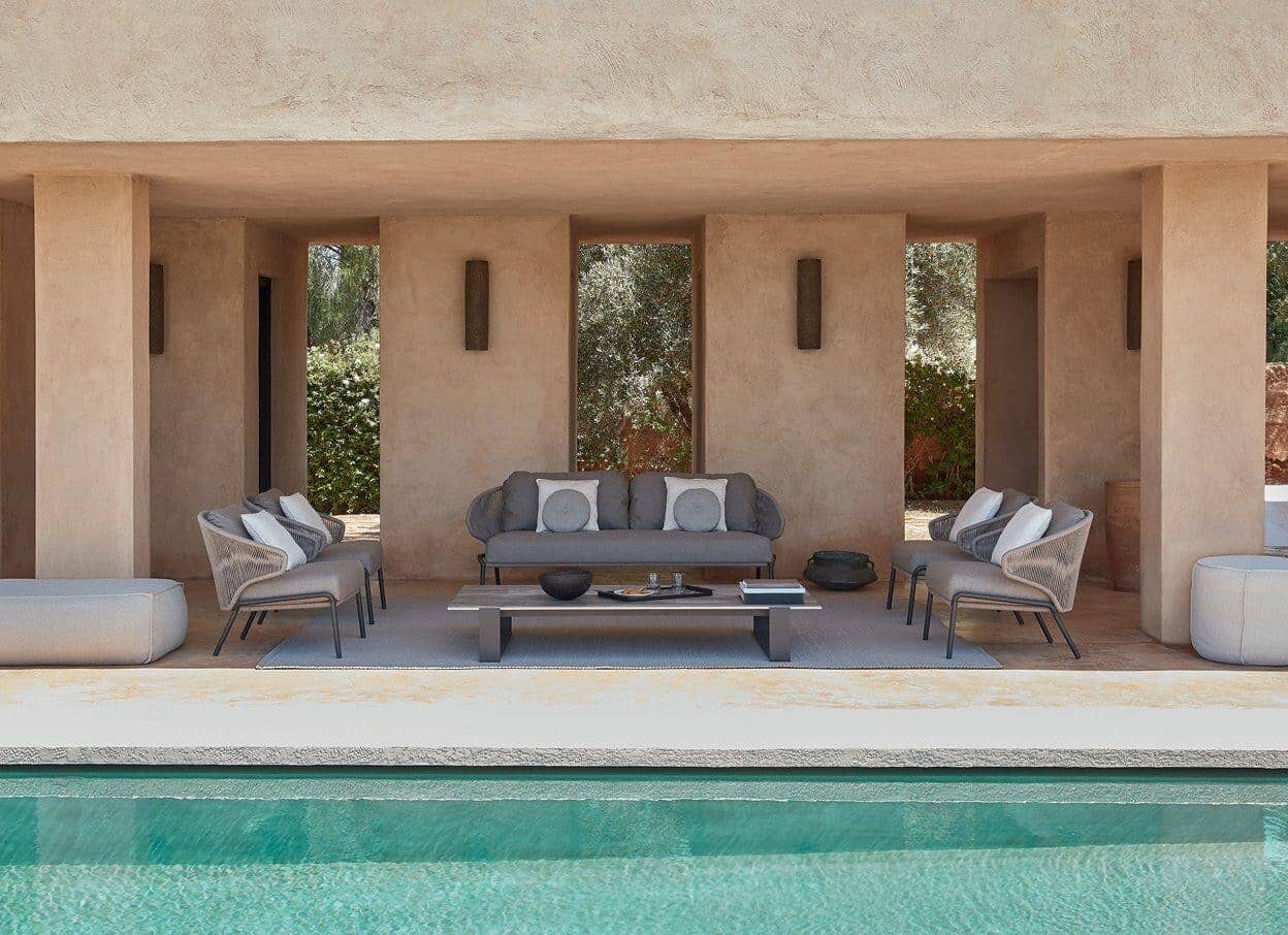 Radoc 3 Seater Sofa in Linen Sand Outdoor Furniture Manutti 