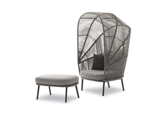RILLY Cocoon Chair & Footstool 50% Off Outdoor Furniture DEDON 
