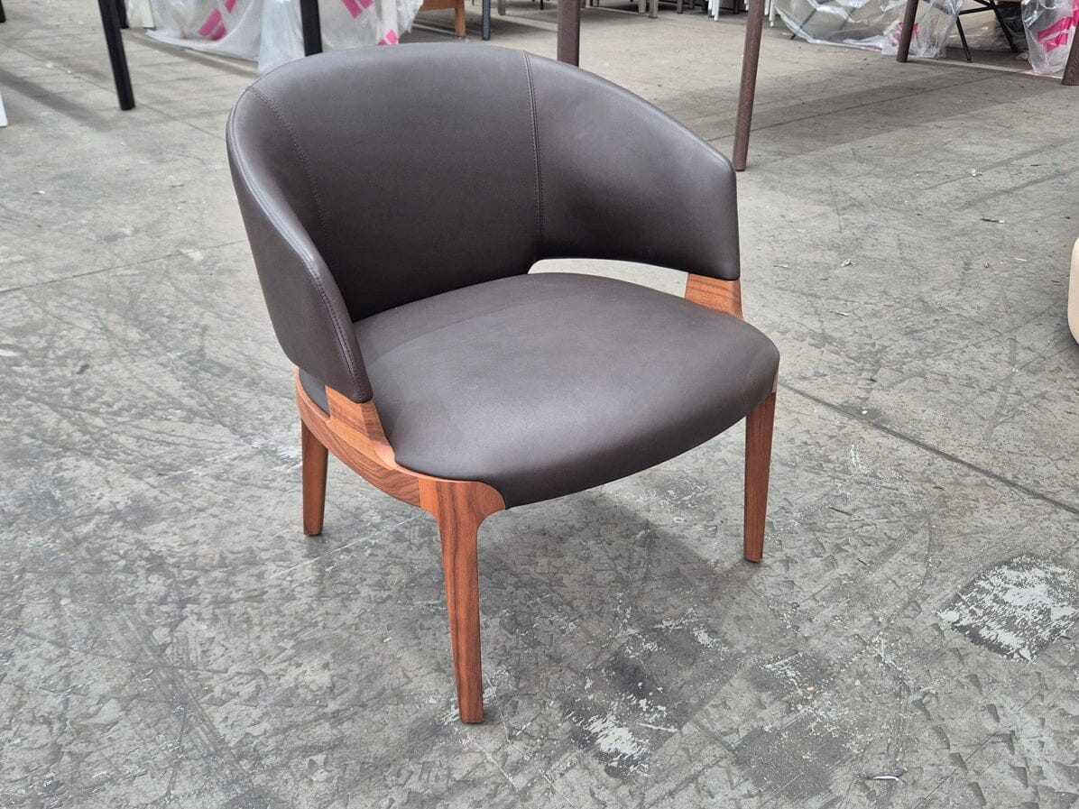 Velis Lounge Tub Chair in Walnut Indoor Furniture Potocco 