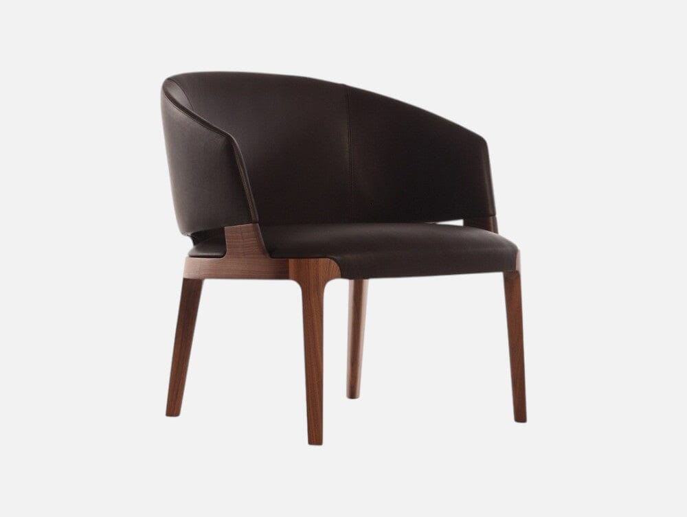 Velis Lounge Tub Chair in Walnut Indoor Furniture Potocco 